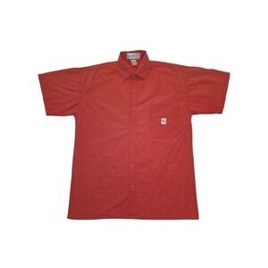 Vintage Amerigo Vespucci Button Up Shirt Men's Small Pink Fuchsia 90s AV Logo